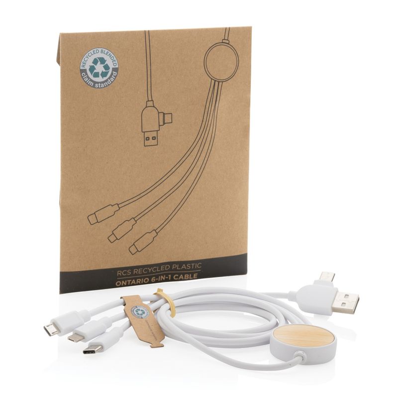Ladekabel RCS resirkulert plast Ontario 6-i-1 kabel